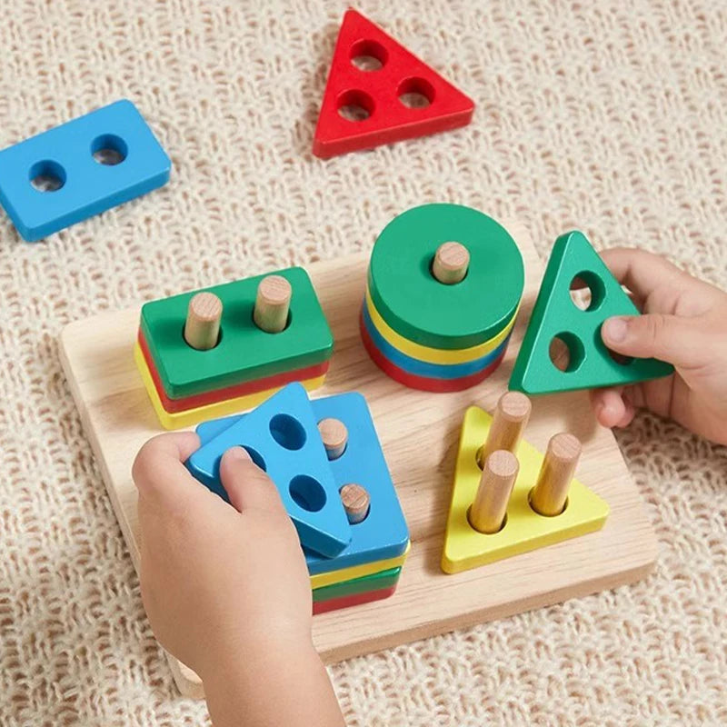 Montessori Educational Toys Wooden Child Development Games 3 Years Kids 3D Wooden Puzzles Baby Learning Toy Child Puzzle Game