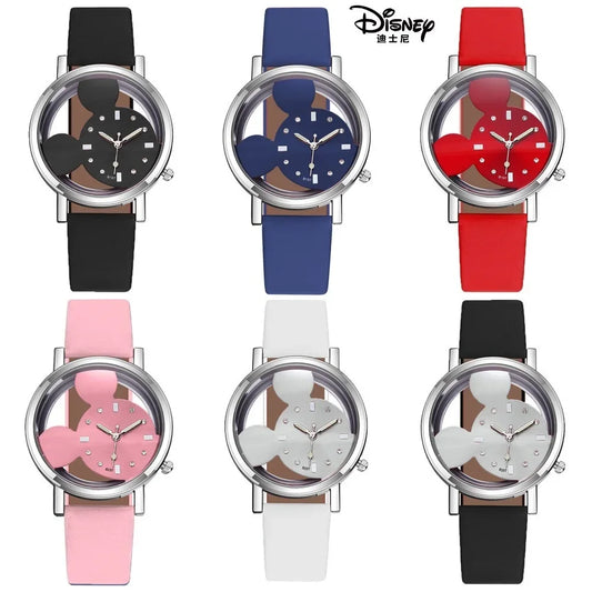 Disney Mickey Mouse Watches with double-sided hollow Children's Watch For Student Boys Girl birthday Party gifts Watch toys