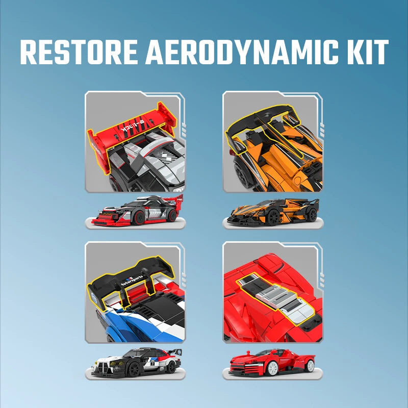 SEMBO Sports Car Assemblage Building Blocks MOC Racing Vehicle, Technical Auto Models Car Construction Set For Boys Toys Gifts