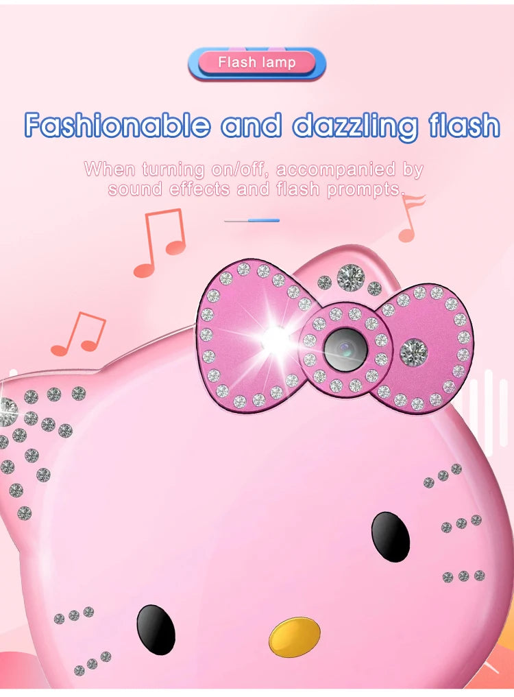 2024 Sanrio Hello Kitty Flip Phone Kawaii K688 Cartoon Kids Taiml Cute Mini Phone Birthday Fashion Girls Gifts Toys For Children