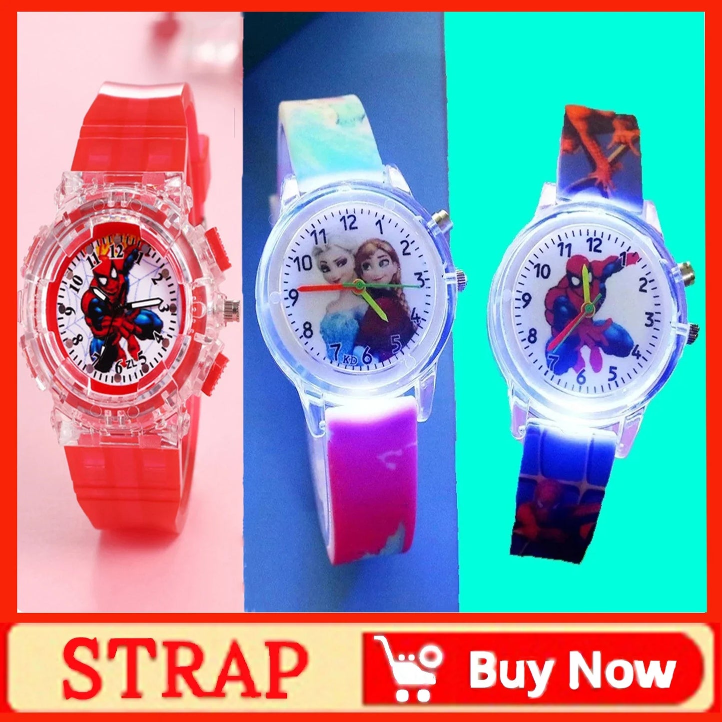 2024 Disney Mickey Mouse watch Minnie Mouse Anime Figure Children watch For Kids Boys Girls Cartoon watches Gifts Toys With Box