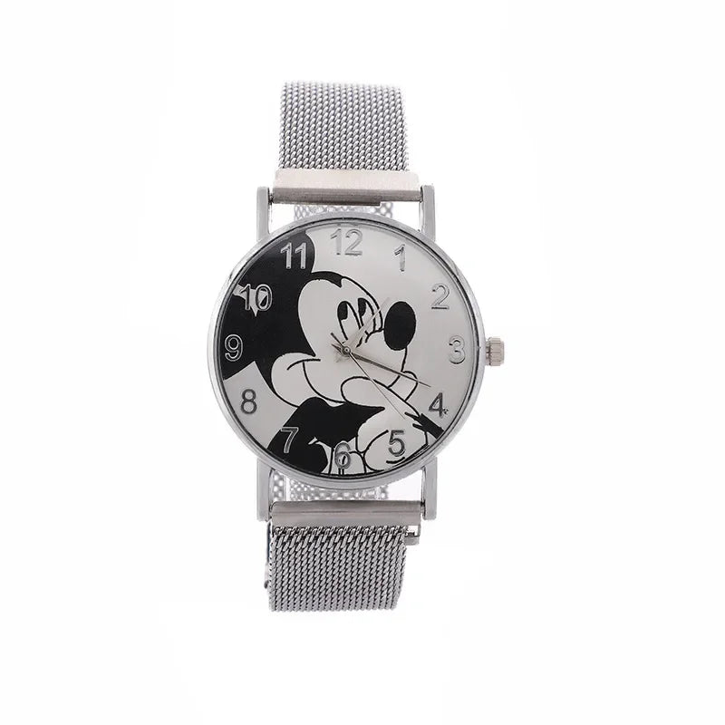 Disney Fashion Mickey High Quality Women Men Watch Stainless Steel Casual Quartz Watch Dress Watch Gift Birthday party gift