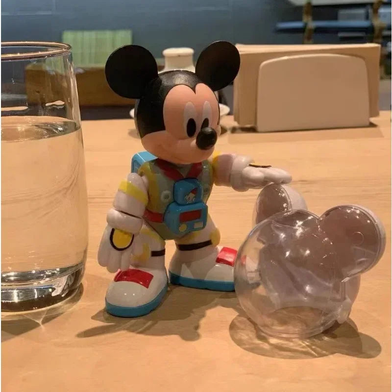 13cm Disney Mickey Space Doll Ornaments Toys Astronaut Cartoon Helmet Detachable Desktop ornaments Kids Birthday Christmas Gifts