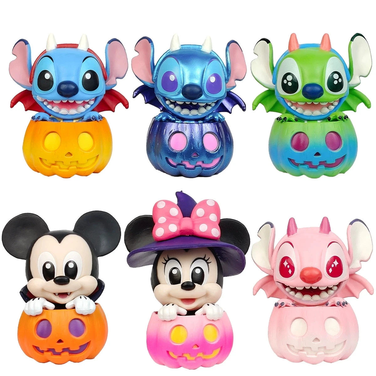Disney Blind Box Mickey Mouse And Friends Pumpkin Series Stitch Figure Halloween Dress Up Doll DecorateToys  Festival Gifts