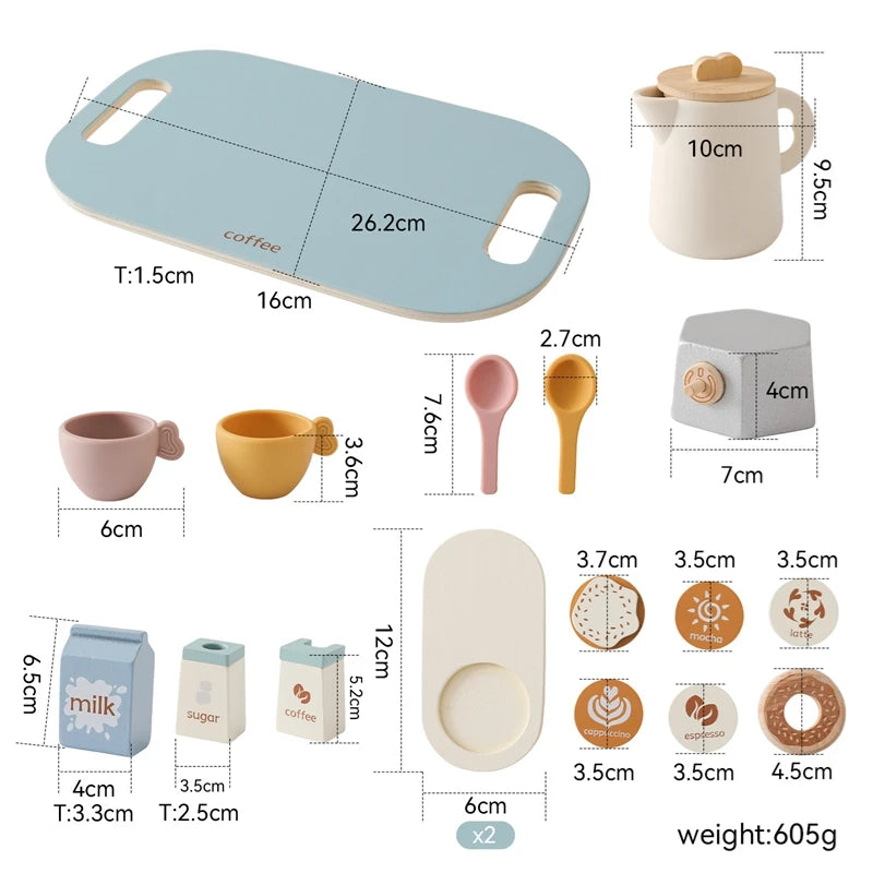 Kids Montessori Afternoon Tea Set Baby Teething Toy BPA Free Silicone Teapot and Teacups Role-Playing Kitchen Toy  Baby Toy Gift