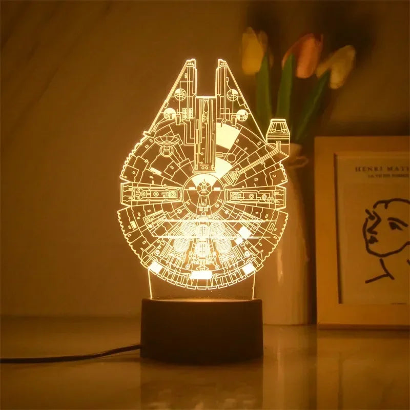 Anime Star Wars 3D Night Light – Cute Baby Yoda LED Action Figure Table Lamp, Cool Toys for Boys & Girls, Birthday Gifts