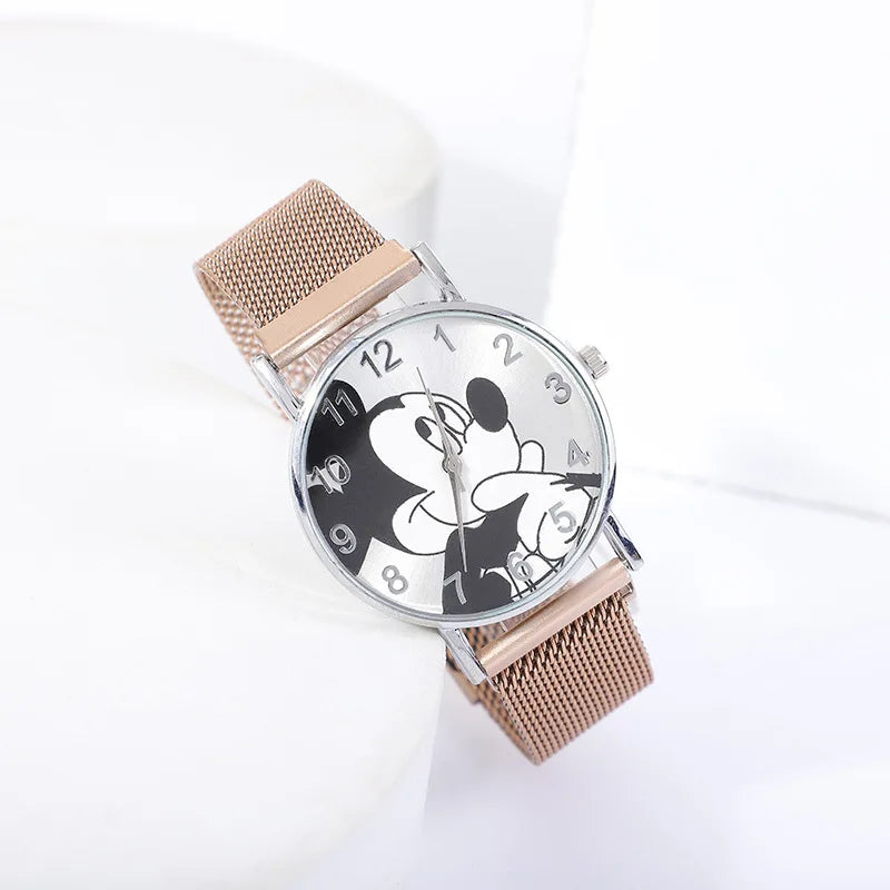 Disney Fashion Mickey High Quality Women Men Watch Stainless Steel Casual Quartz Watch Dress Watch Gift Birthday party gift