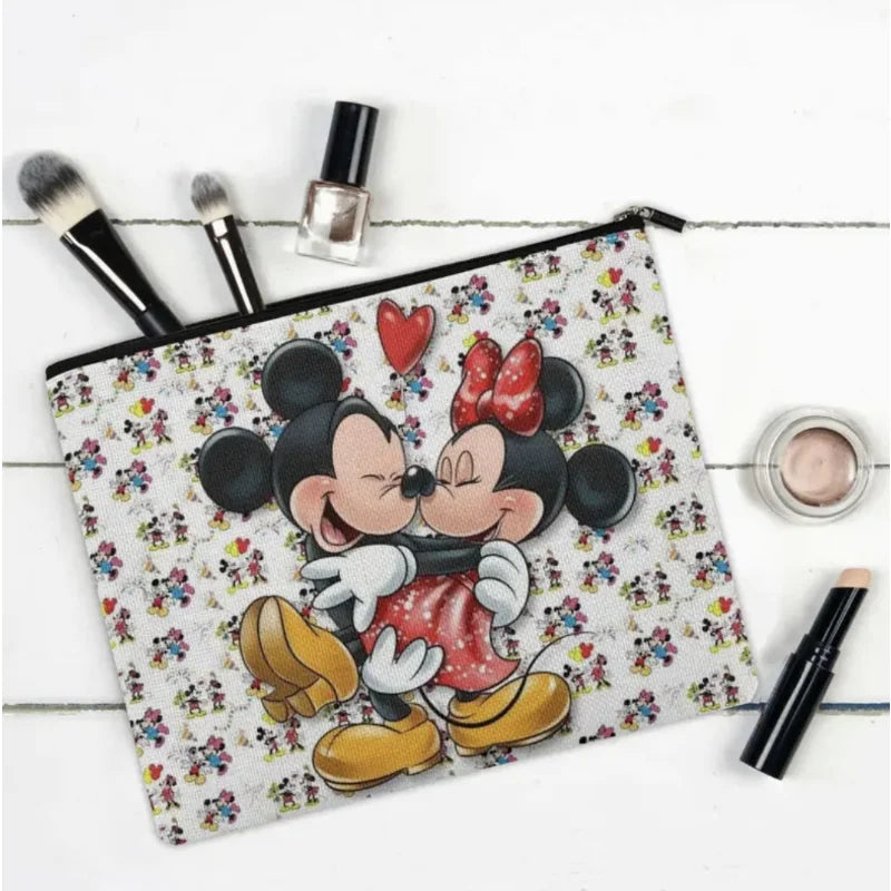 Disney Mickey Mouse Cosmetic Bags Girl Travel Storage Handbags Cartoon Anime Large Makeup Pouch Wash Organizer Accessory Gift