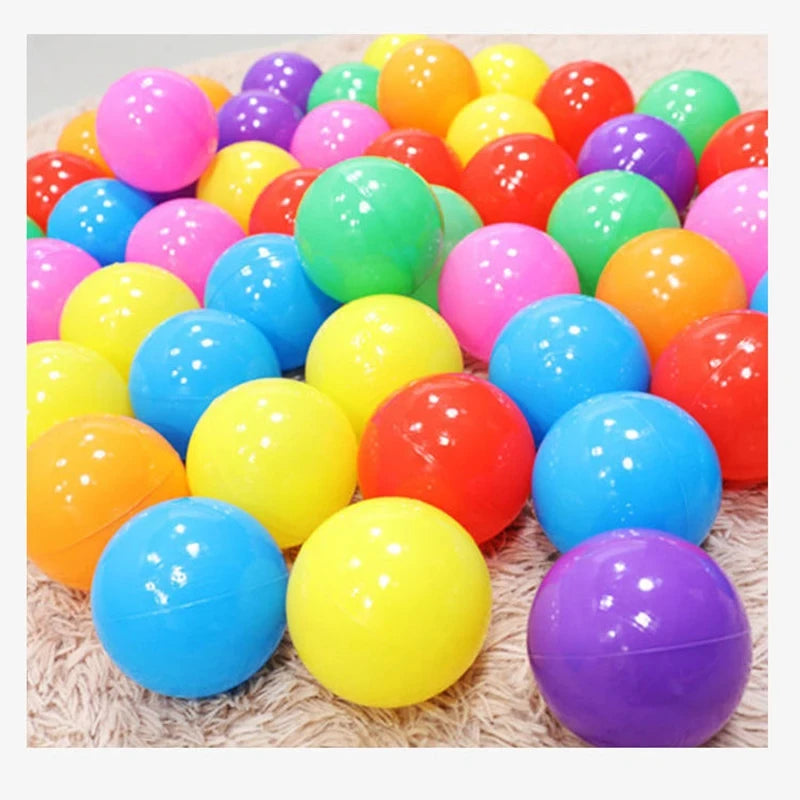 100Pcs Soft Plastic Pit Balls Baby Toys Indoor Playpen Tent Ball Children Kids Pool Games Outdoor Sport Toy Colorful Ocean Balls