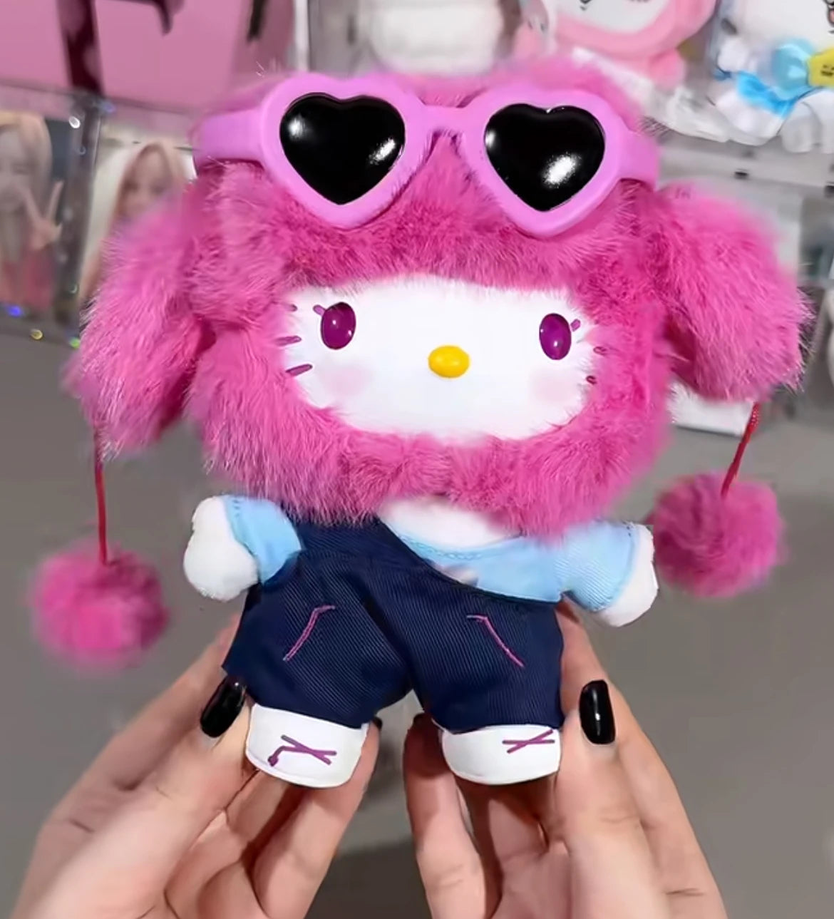 Genuine Hellokitty Pop Star Series Blind Box Trendy Toys Kawai Vinyl Plush Bag Pendant Collect Dolls Mystery Box Birthday Gift