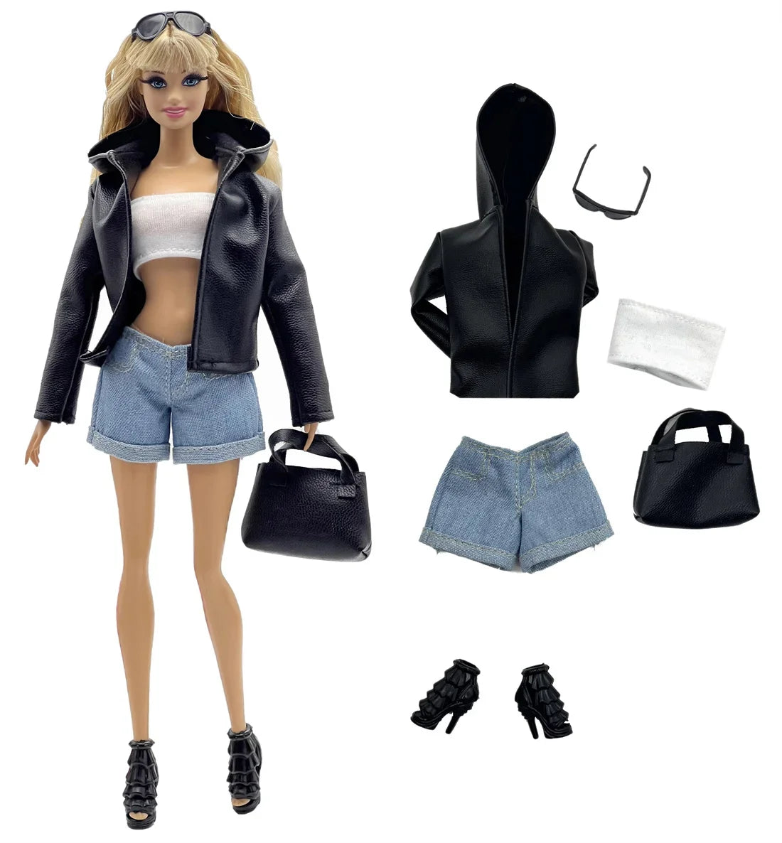 1 Set Cloth Doll Accessories Fashion Model Casual Wear Cool Clothes for 11.5 Inch 30cm Doll Kids or Birthday Gift