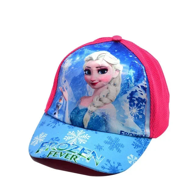 New Disney Anime Frozen Mickey Mouse Kids Brand Hat Boy Girl Travel Caps Spiderman Mickey Minnie Baby Caps Figure Gift Toys 2-8Y
