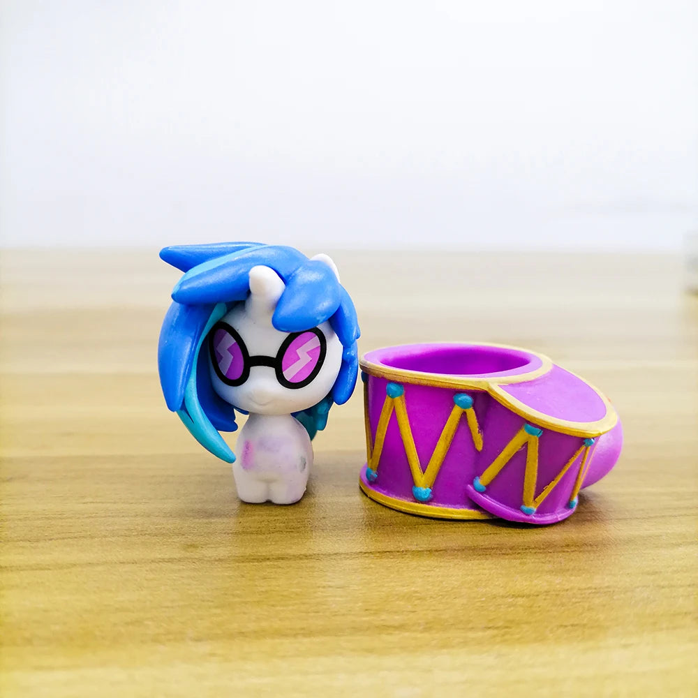 Hasbro My Little Pony Anime Figures Twilight Sparkle Fluttershy Pinkie Pie  Q-Version Doll Model Toy Ornaments Childern Gift