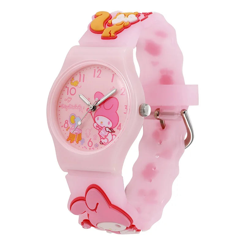 Hello Kitty Kuromi Melody Cinnamonroll Cartoon Anime Figures Student Wrist Watch Kids Watch Toys Boys Girls Birthday Party Gifts