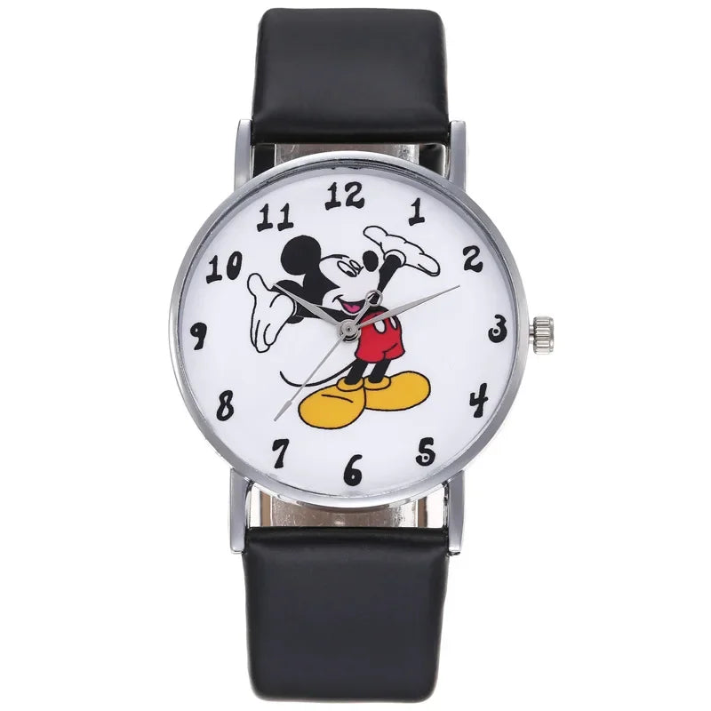 2024 Disney Mickey Mouse watch Minnie Mouse Anime Figure Children watch For Kids Boys Girls Cartoon watches Gifts Toys With Box