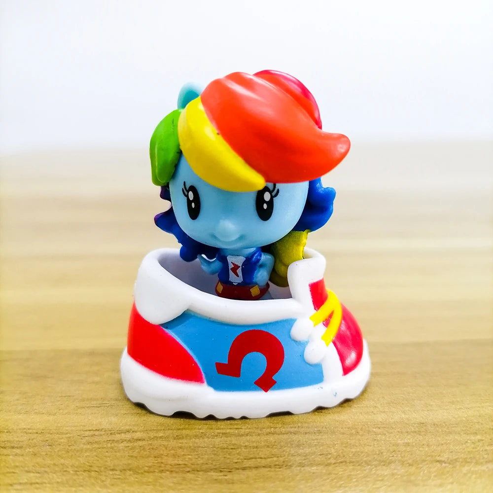 Hasbro My Little Pony Anime Figures Twilight Sparkle Fluttershy Pinkie Pie  Q-Version Doll Model Toy Ornaments Childern Gift