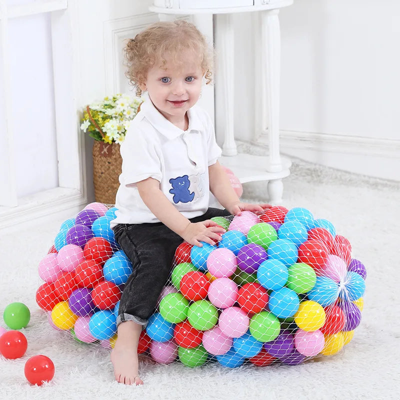 100Pcs Soft Plastic Pit Balls Baby Toys Indoor Playpen Tent Ball Children Kids Pool Games Outdoor Sport Toy Colorful Ocean Balls
